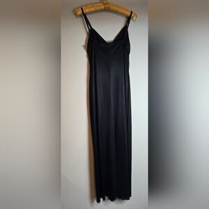 VINTAGE  MID1960  VANTIFAIRY SLIP  NIGHTGOWN  BLACK  53 inch L bust 38